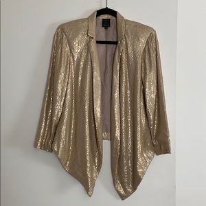 Ella Moss gold sequin open blazer
